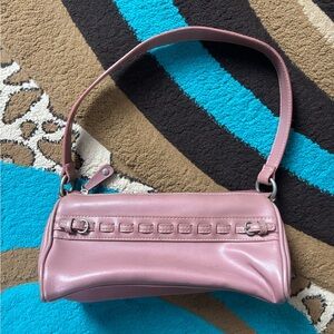 Dusty Rose Pink Small Purse With Silver Buckle Hardware